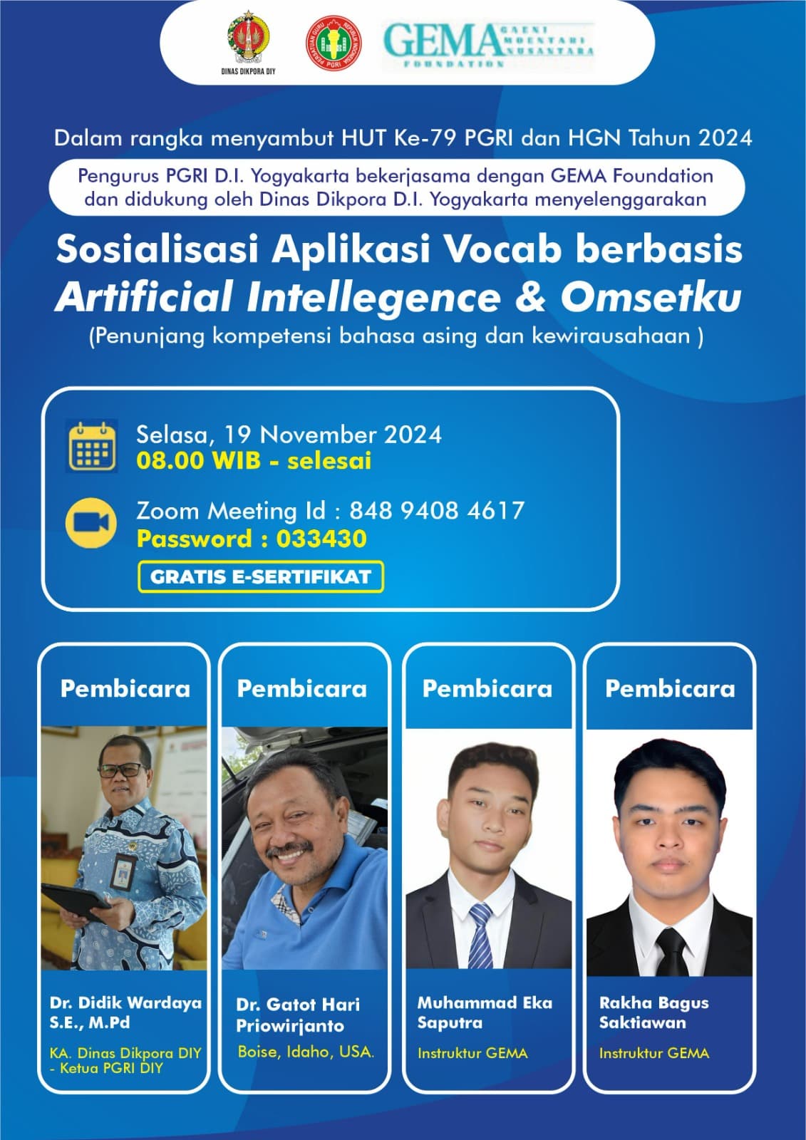 Sosialisasi Aplikasi Vocab berbasis AI dan Omsetku